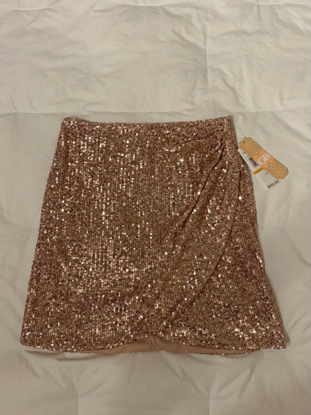 Gianni Bini Rose Gold Sequin Mini Skirt